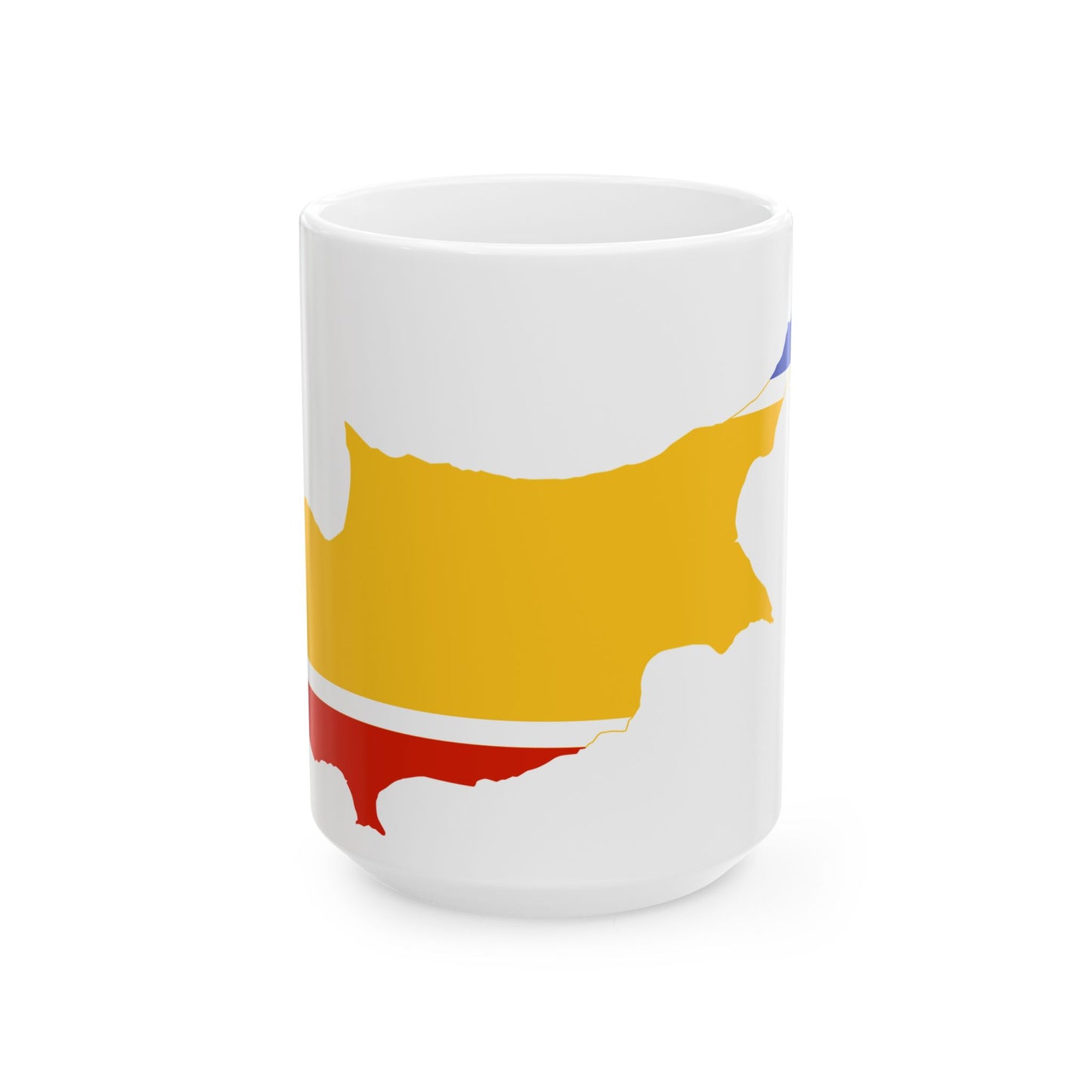 Flag-map of the United Cyprus Republic (Cyprus) White Coffee Mug-15oz-Go Mug Yourself