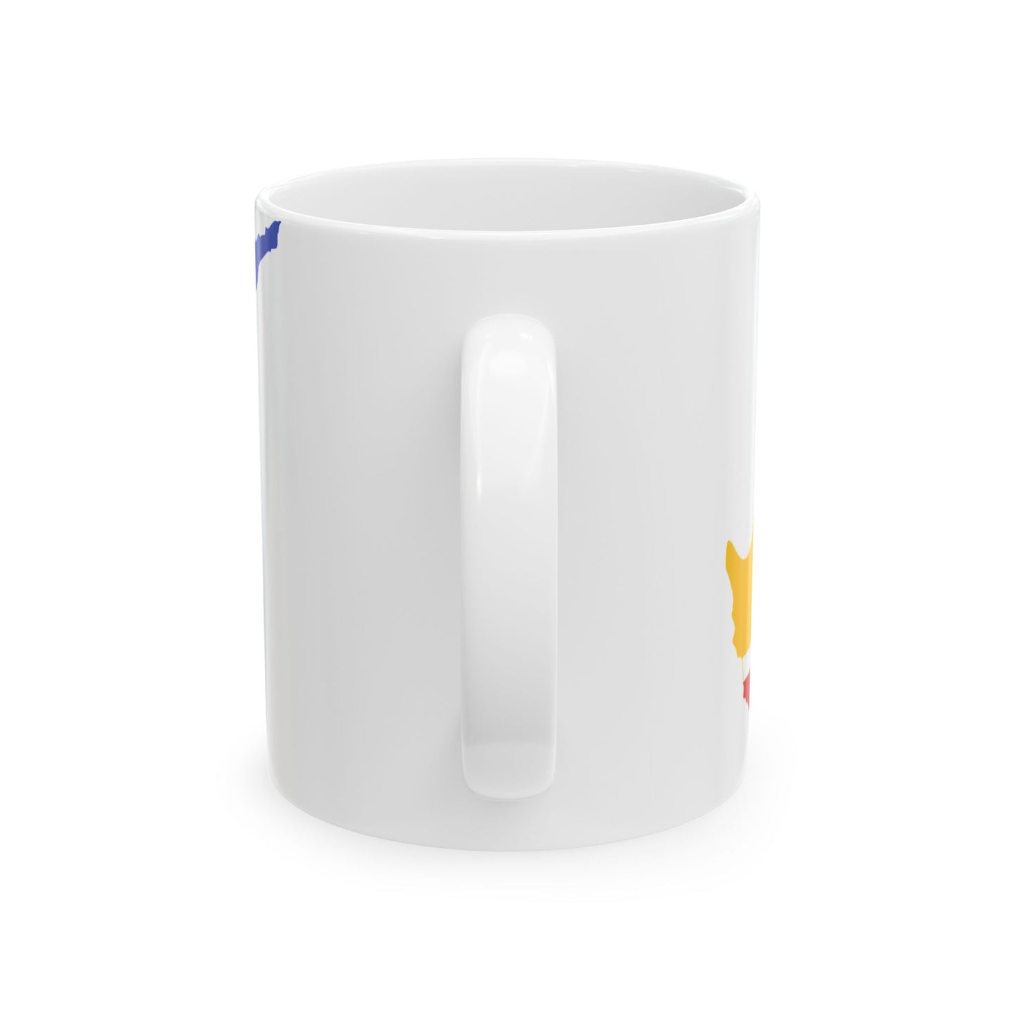 Flag-map of the United Cyprus Republic (Cyprus) White Coffee Mug-Go Mug Yourself