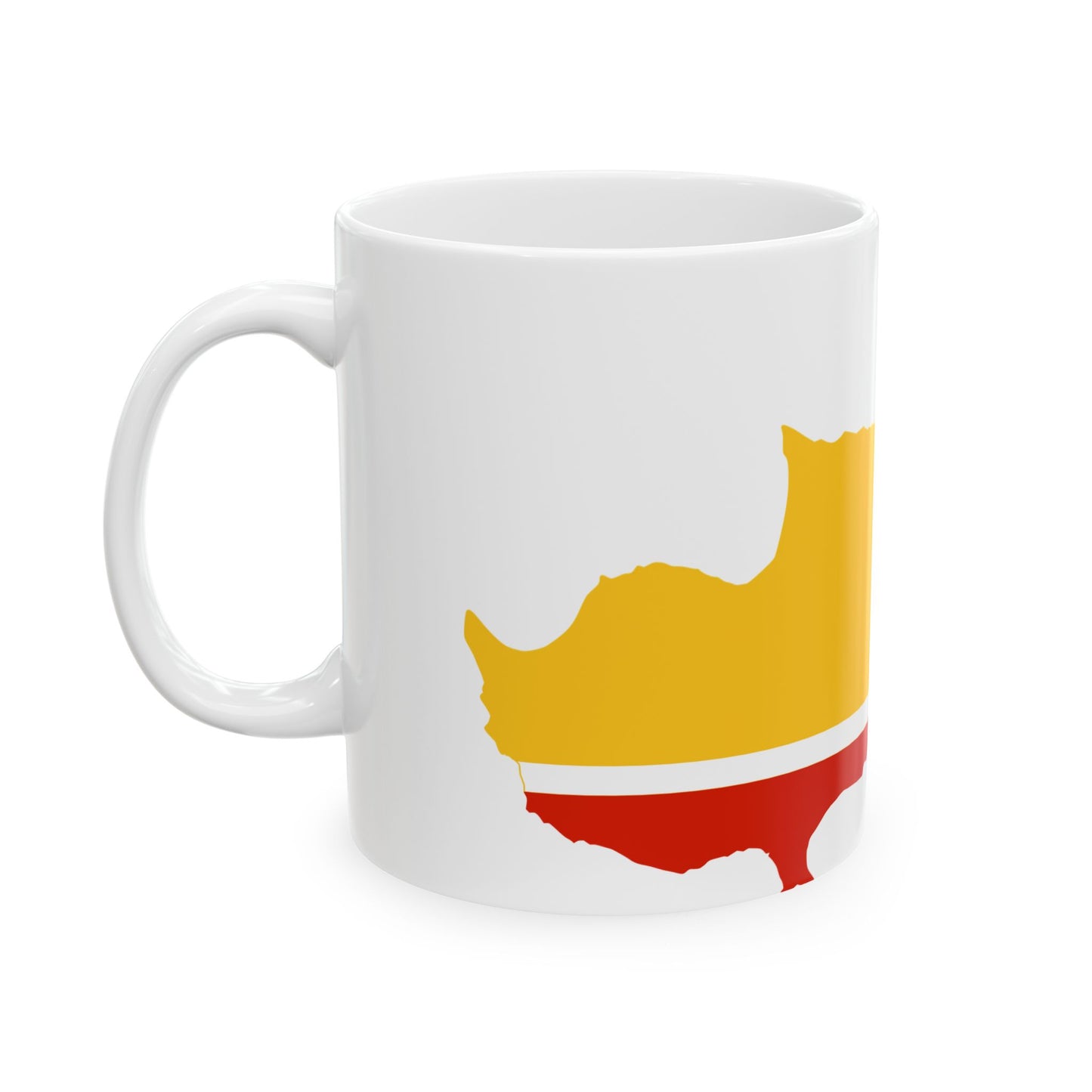 Flag-map of the United Cyprus Republic (Cyprus) White Coffee Mug-Go Mug Yourself