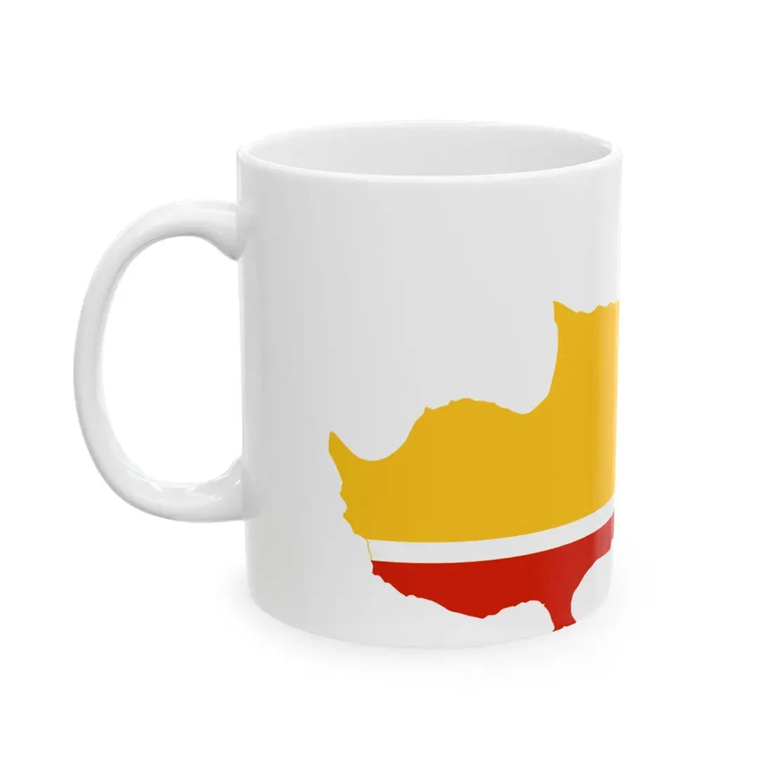 Flag-map of the United Cyprus Republic (Cyprus) White Coffee Mug - Go Mug Yourself