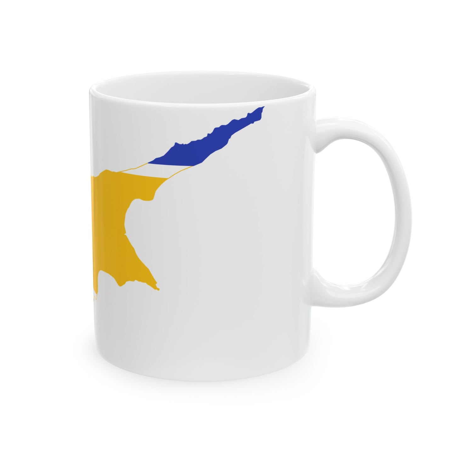 Flag-map of the United Cyprus Republic (Cyprus) White Coffee Mug-Go Mug Yourself