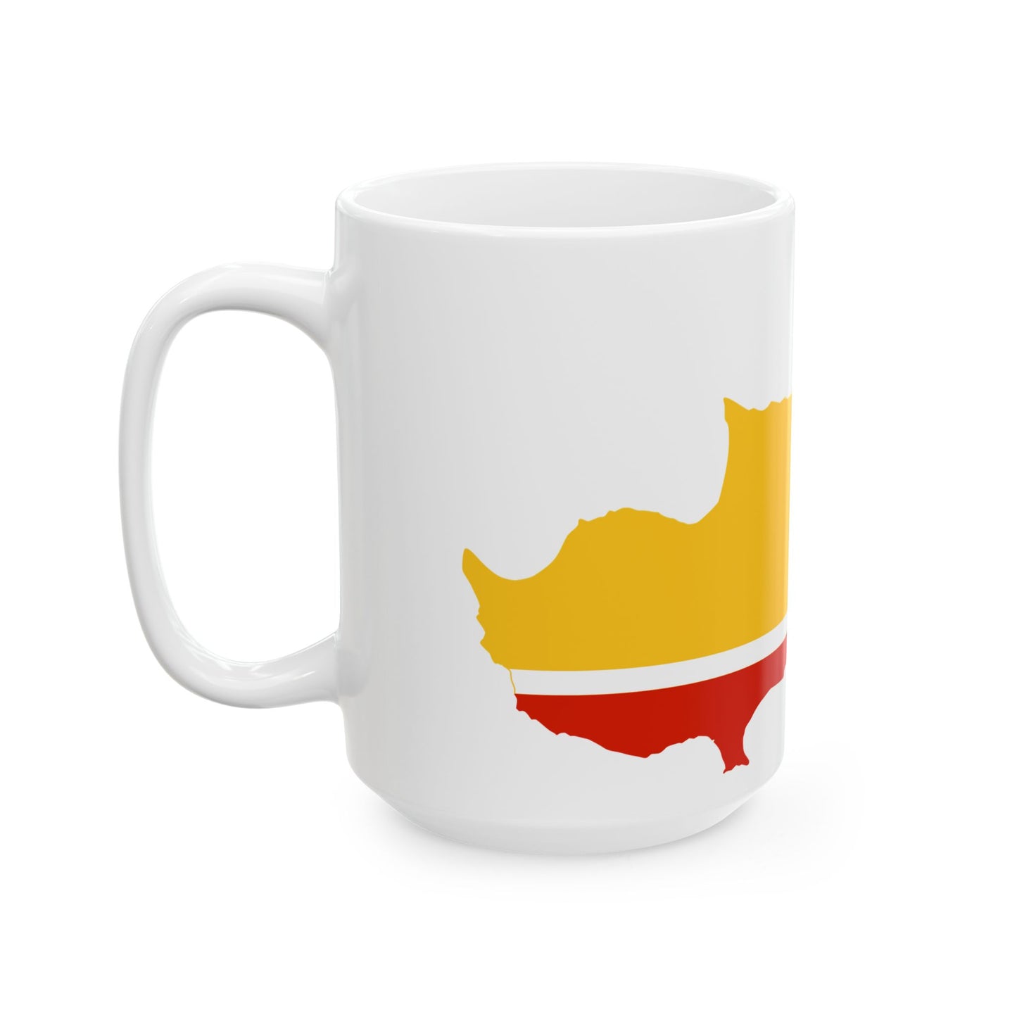 Flag-map of the United Cyprus Republic (Cyprus) White Coffee Mug-Go Mug Yourself