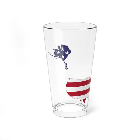 Flag-map of the United States 50 states (United States) Pint Glass 16oz 16oz - Go Mug Yourself