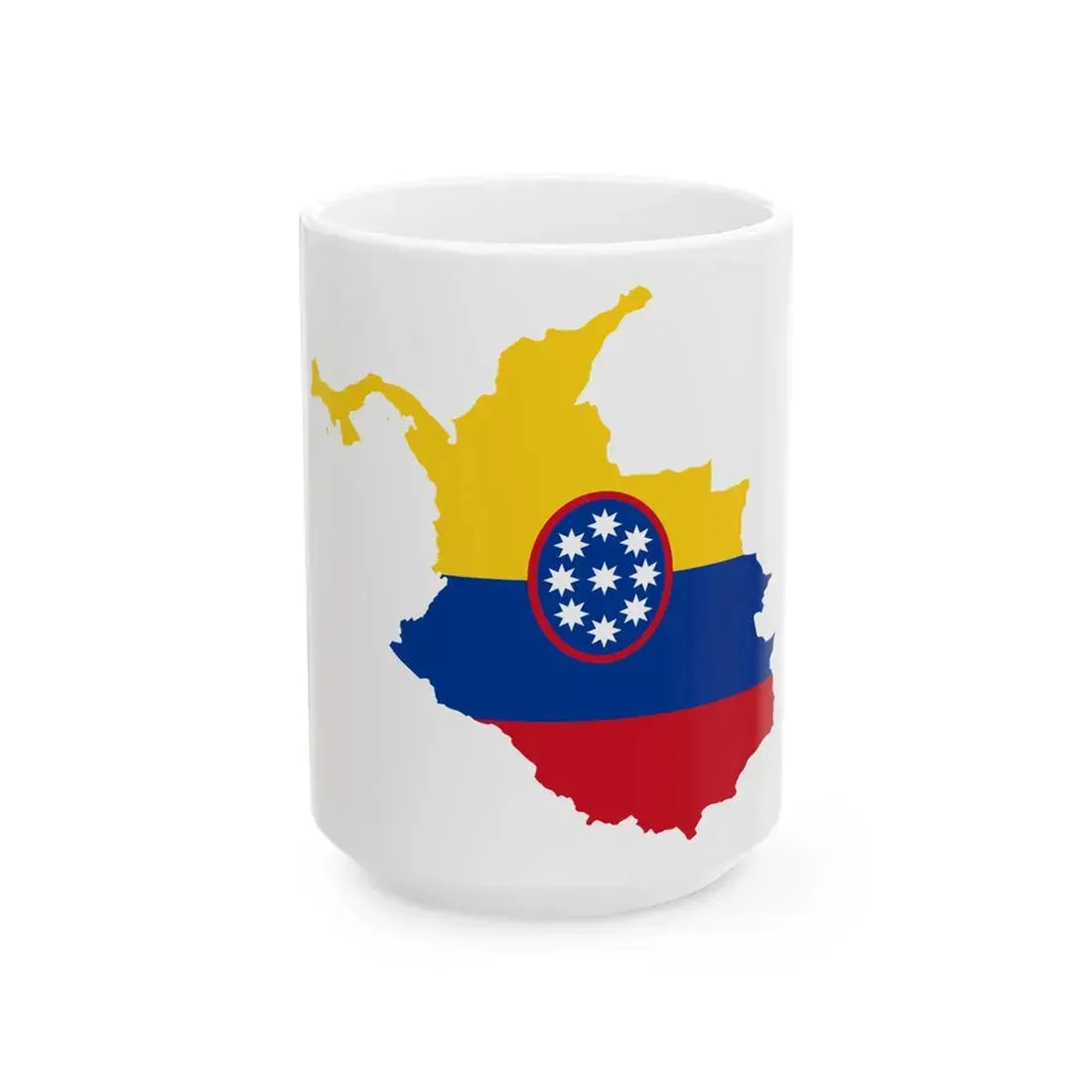 Flag-map of the United States of Colombia (Panama) White Coffee Mug 15oz - Go Mug Yourself