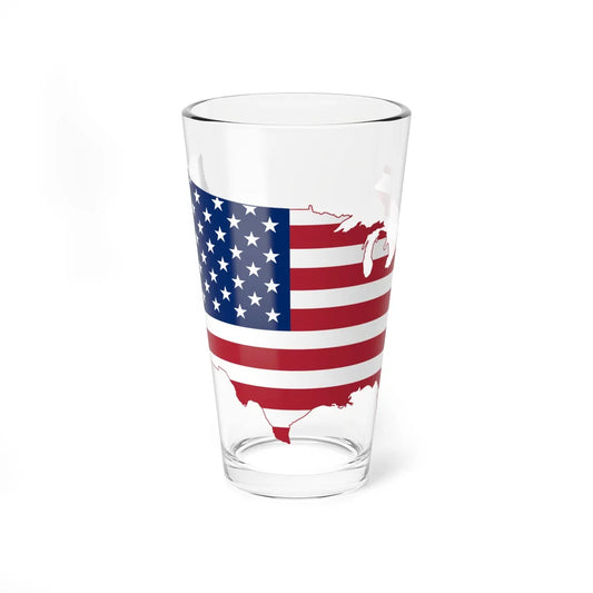 Flag-map of the United States (United States) Pint Glass 16oz 16oz - Go Mug Yourself