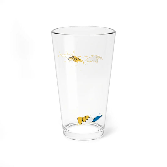 Flag-map of the United States Virgin Islands (United States) Pint Glass 16oz 16oz - Go Mug Yourself