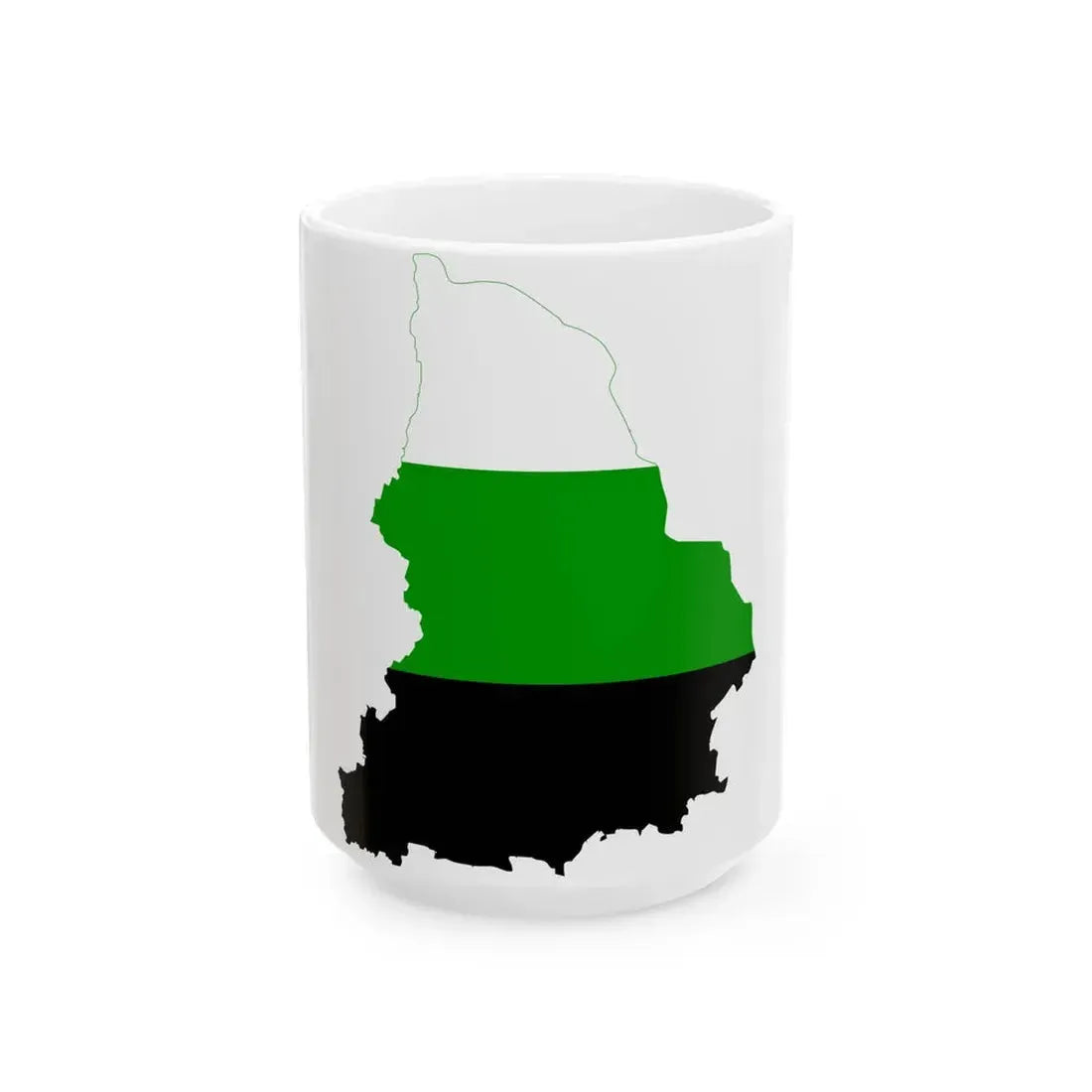 Flag-map of the Ural Republic (Russia) White Coffee Mug 15oz - Go Mug Yourself