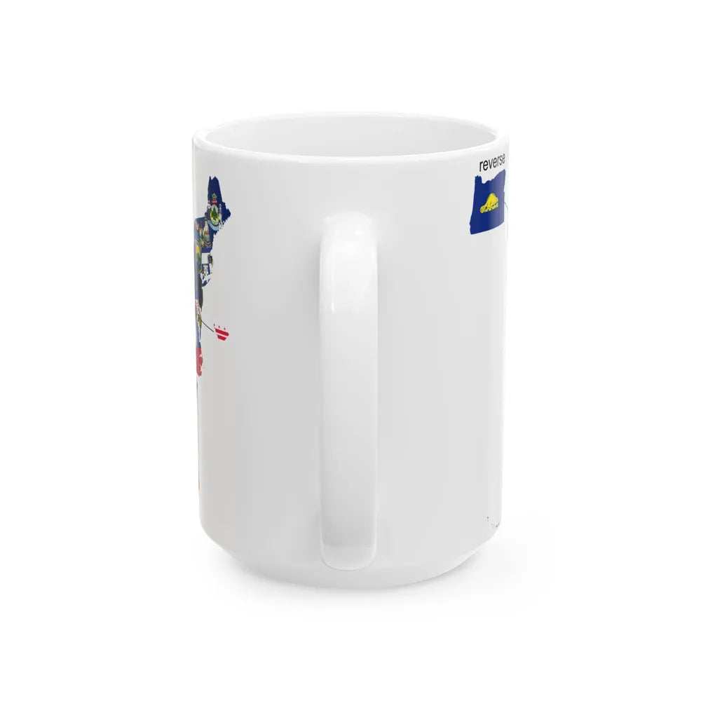 Flag-map of the US states and Washington D.C (United States) White Coffee Mug - Go Mug Yourself