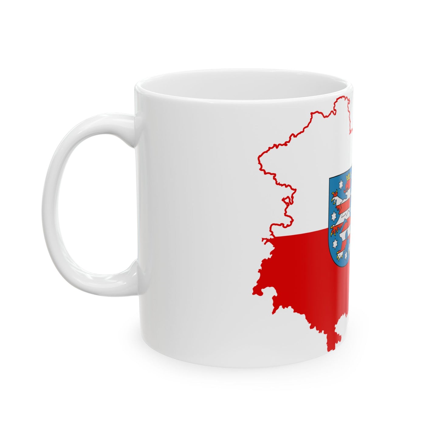 Flag map of Thuringia (Germany) White Coffee Mug-Go Mug Yourself
