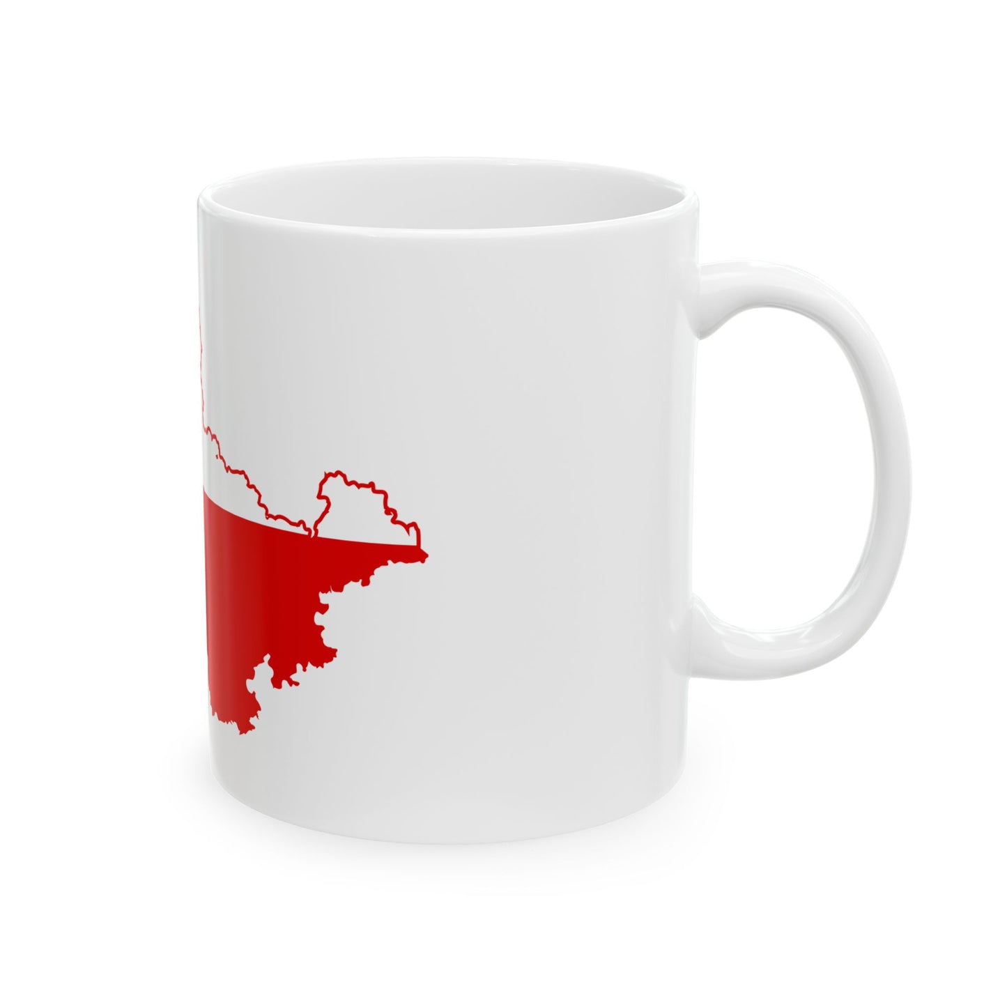 Flag map of Thuringia (Germany) White Coffee Mug-Go Mug Yourself