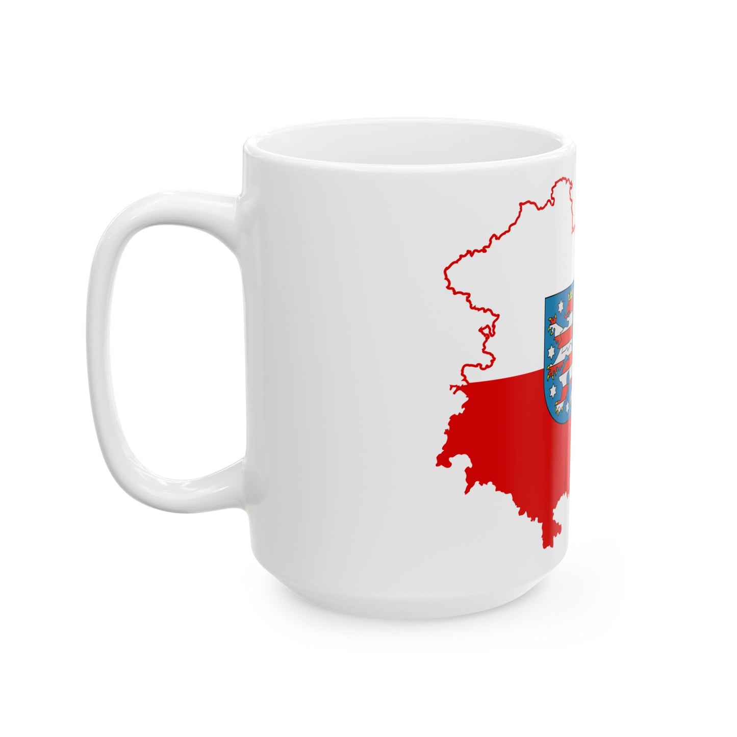 Flag map of Thuringia (Germany) White Coffee Mug-Go Mug Yourself
