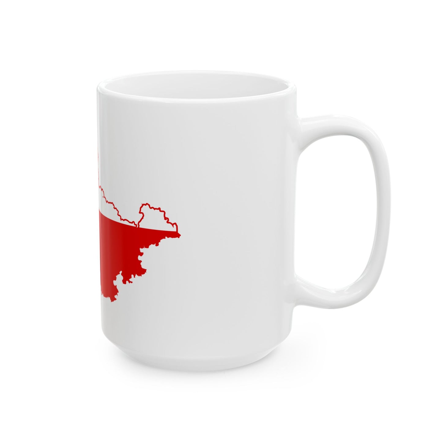 Flag map of Thuringia (Germany) White Coffee Mug-Go Mug Yourself