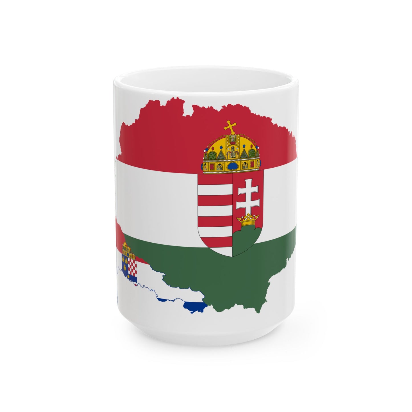 Flag-map of Transleithania 1896-1915 variant (Hungary) White Coffee Mug-15oz-Go Mug Yourself