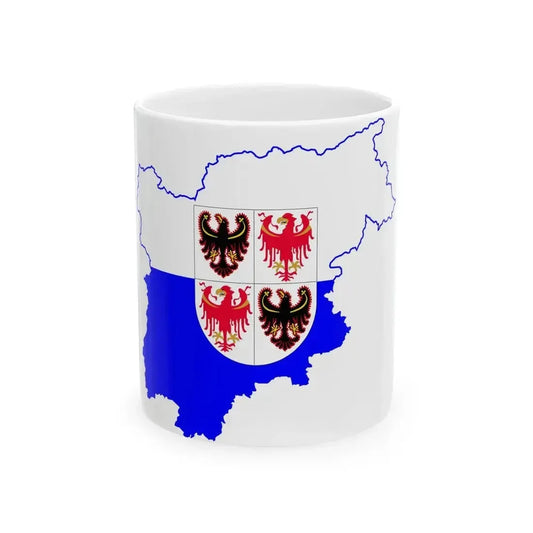Flag map of Trentino-South Tyrol (Italy) White Coffee Mug 11oz - Go Mug Yourself