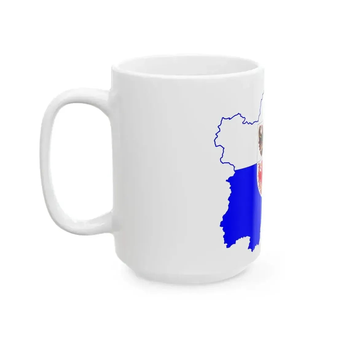 Flag map of Trentino-South Tyrol (Italy) White Coffee Mug - Go Mug Yourself
