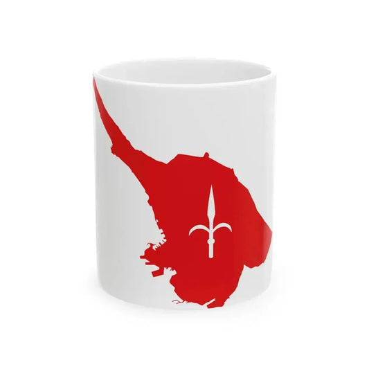 Flag map of Trieste (Italy) White Coffee Mug 11oz - Go Mug Yourself