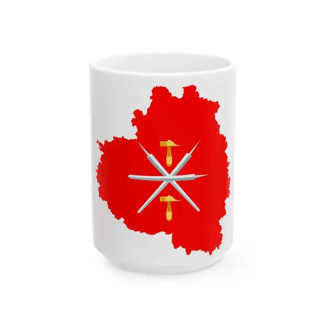 Flag map of Tula Oblast (Russia) White Coffee Mug 15oz - Go Mug Yourself