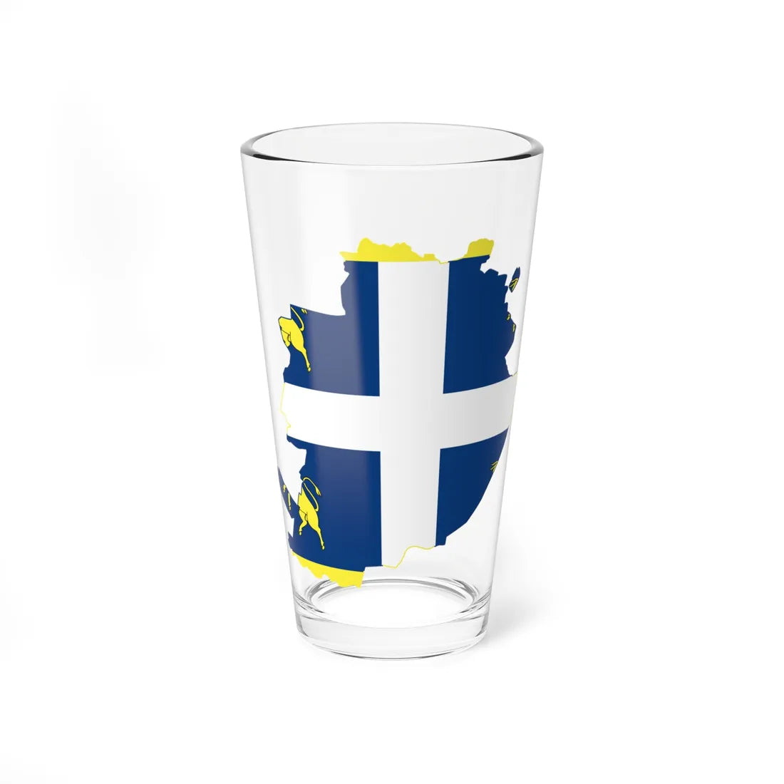 Flag map of Turin (Italy) Pint Glass 16oz 16oz - Go Mug Yourself