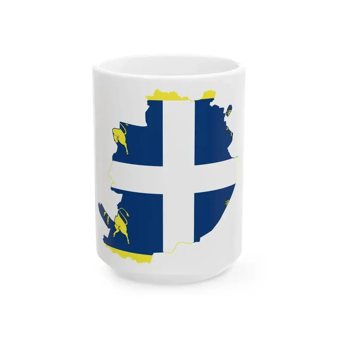 Flag map of Turin (Italy) White Coffee Mug 15oz - Go Mug Yourself