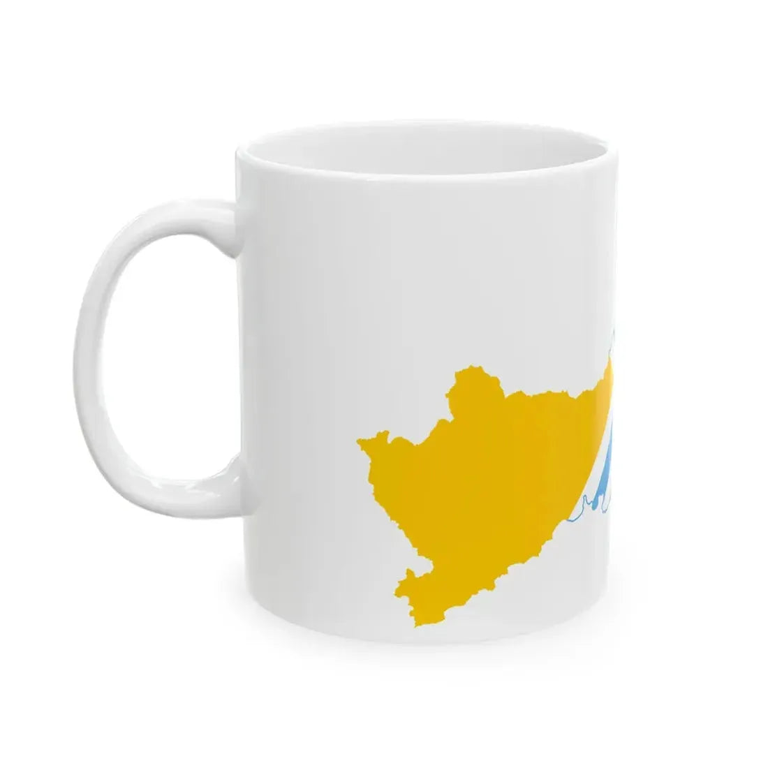 Flag-map of Tuva (Russia) White Coffee Mug - Go Mug Yourself