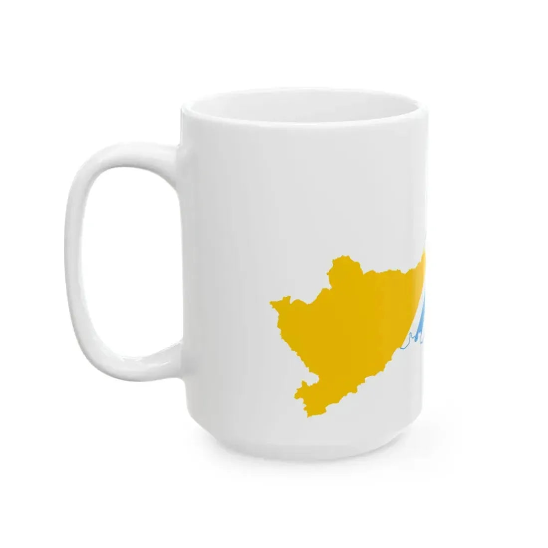 Flag-map of Tuva (Russia) White Coffee Mug - Go Mug Yourself