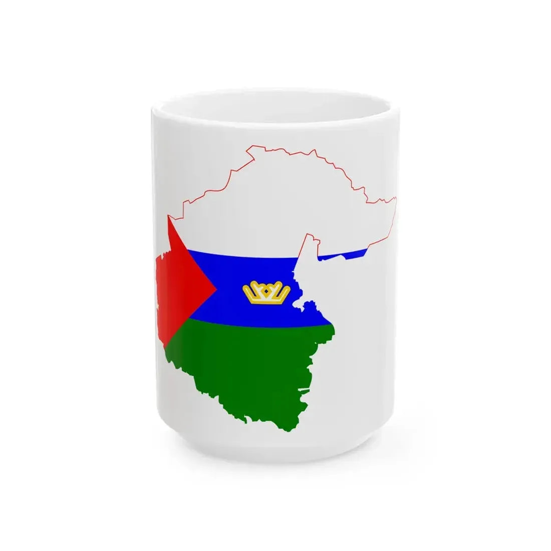 Flag-map of Tyumen Oblast (Russia) White Coffee Mug 15oz - Go Mug Yourself