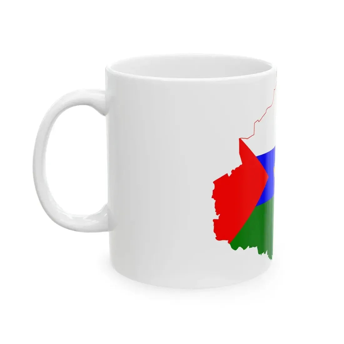 Flag-map of Tyumen Oblast (Russia) White Coffee Mug - Go Mug Yourself