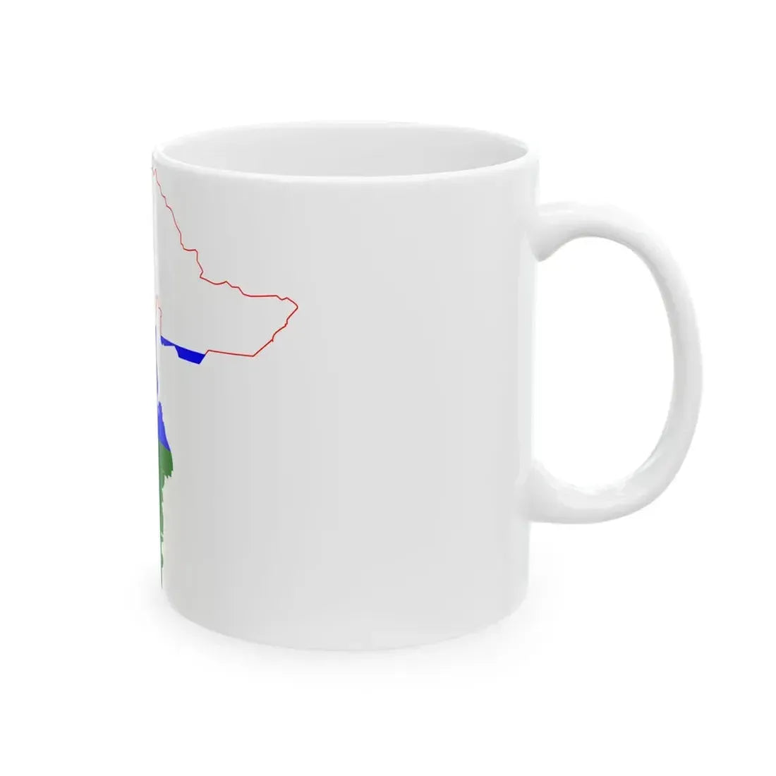 Flag-map of Tyumen Oblast (Russia) White Coffee Mug - Go Mug Yourself