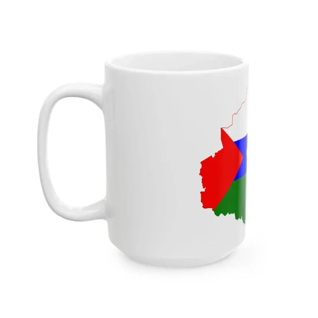Flag-map of Tyumen Oblast (Russia) White Coffee Mug - Go Mug Yourself
