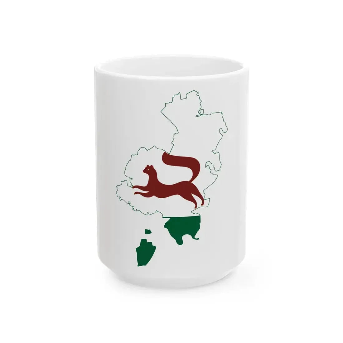 Flag-map of Ufa (Russia) White Coffee Mug 15oz - Go Mug Yourself