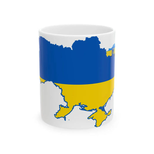 Flag map of Ukraine and the Belgorod Peoples Republic (Ukraine) White Coffee Mug 11oz - Go Mug Yourself
