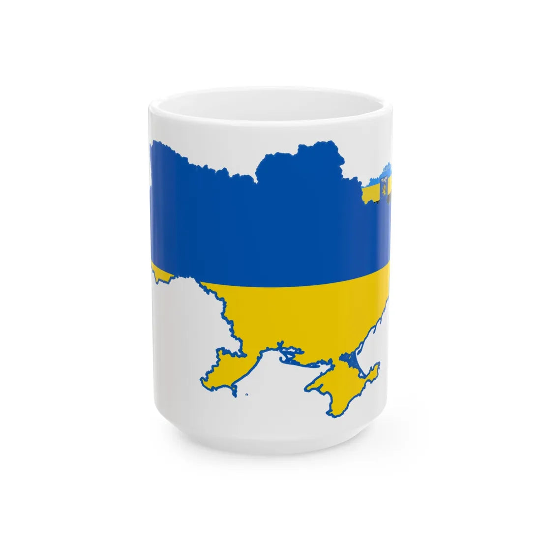 Flag map of Ukraine and the Belgorod Peoples Republic (Ukraine) White Coffee Mug 15oz - Go Mug Yourself