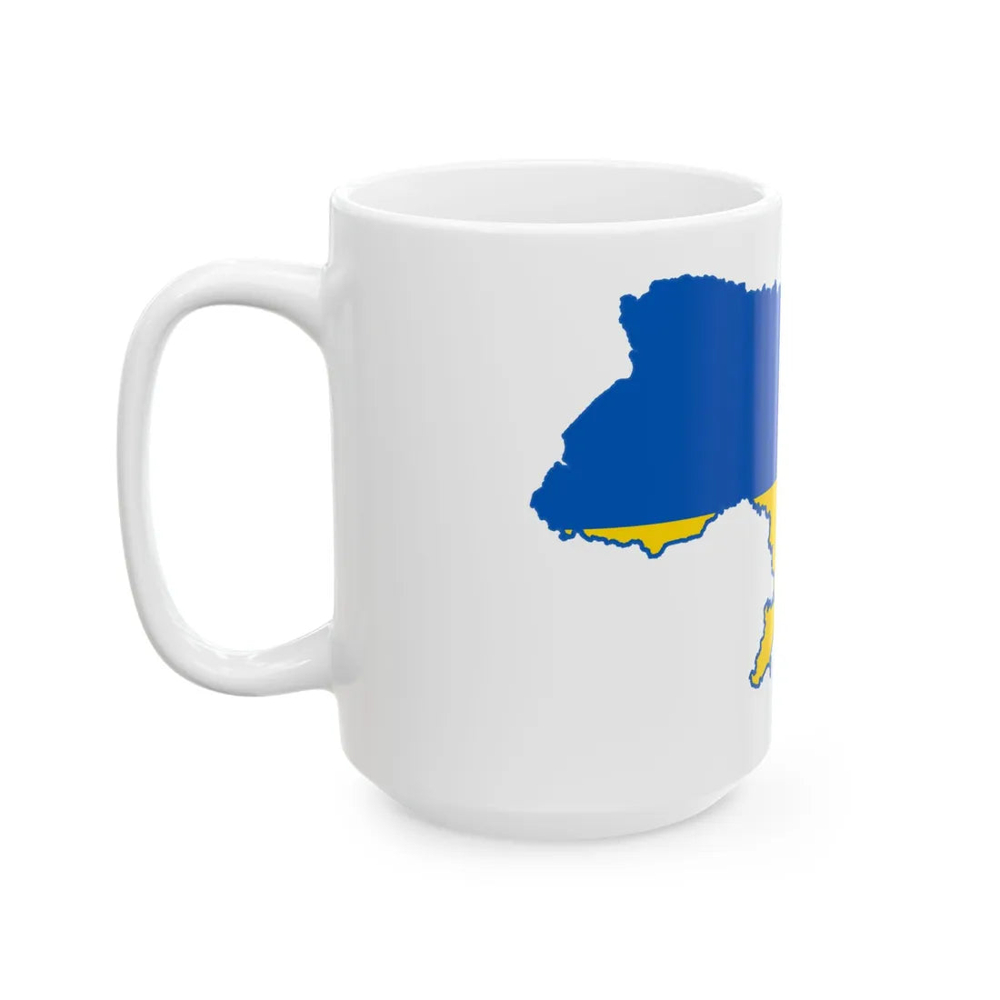 Flag map of Ukraine and the Belgorod Peoples Republic (Ukraine) White Coffee Mug - Go Mug Yourself