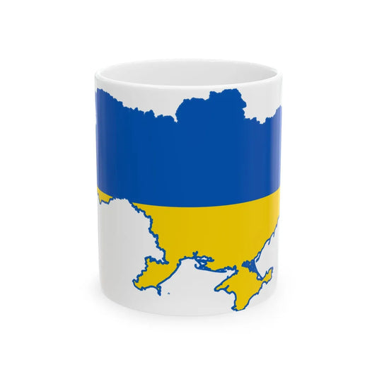 Flag map of Ukraine Belgorod (Ukraine) White Coffee Mug 11oz - Go Mug Yourself