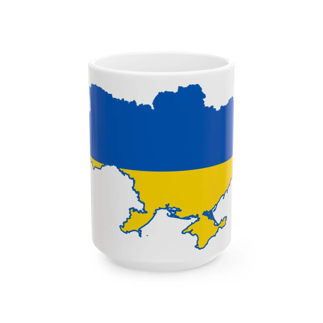 Flag map of Ukraine Belgorod (Ukraine) White Coffee Mug 15oz - Go Mug Yourself