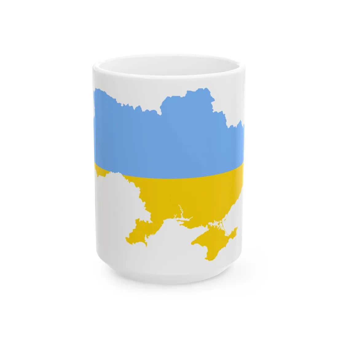 Flag map of Ukraine fair blue (Ukraine) White Coffee Mug 15oz - Go Mug Yourself
