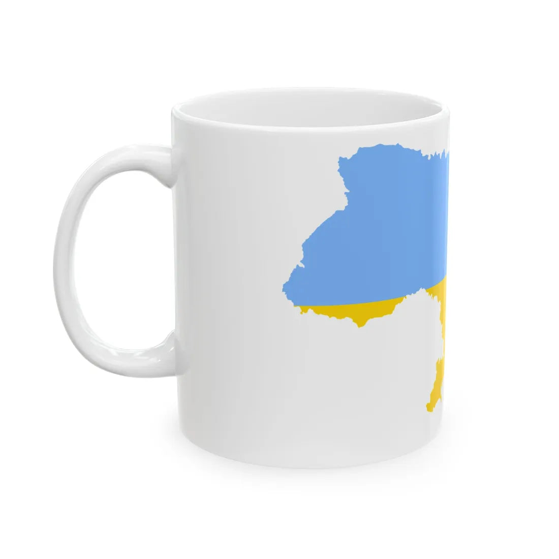 Flag map of Ukraine fair blue (Ukraine) White Coffee Mug - Go Mug Yourself