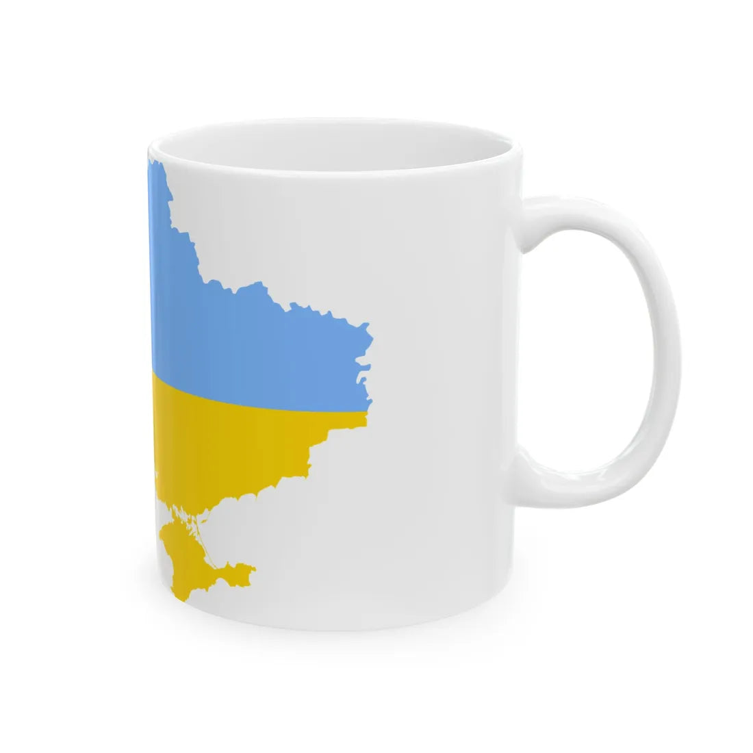 Flag map of Ukraine fair blue (Ukraine) White Coffee Mug - Go Mug Yourself