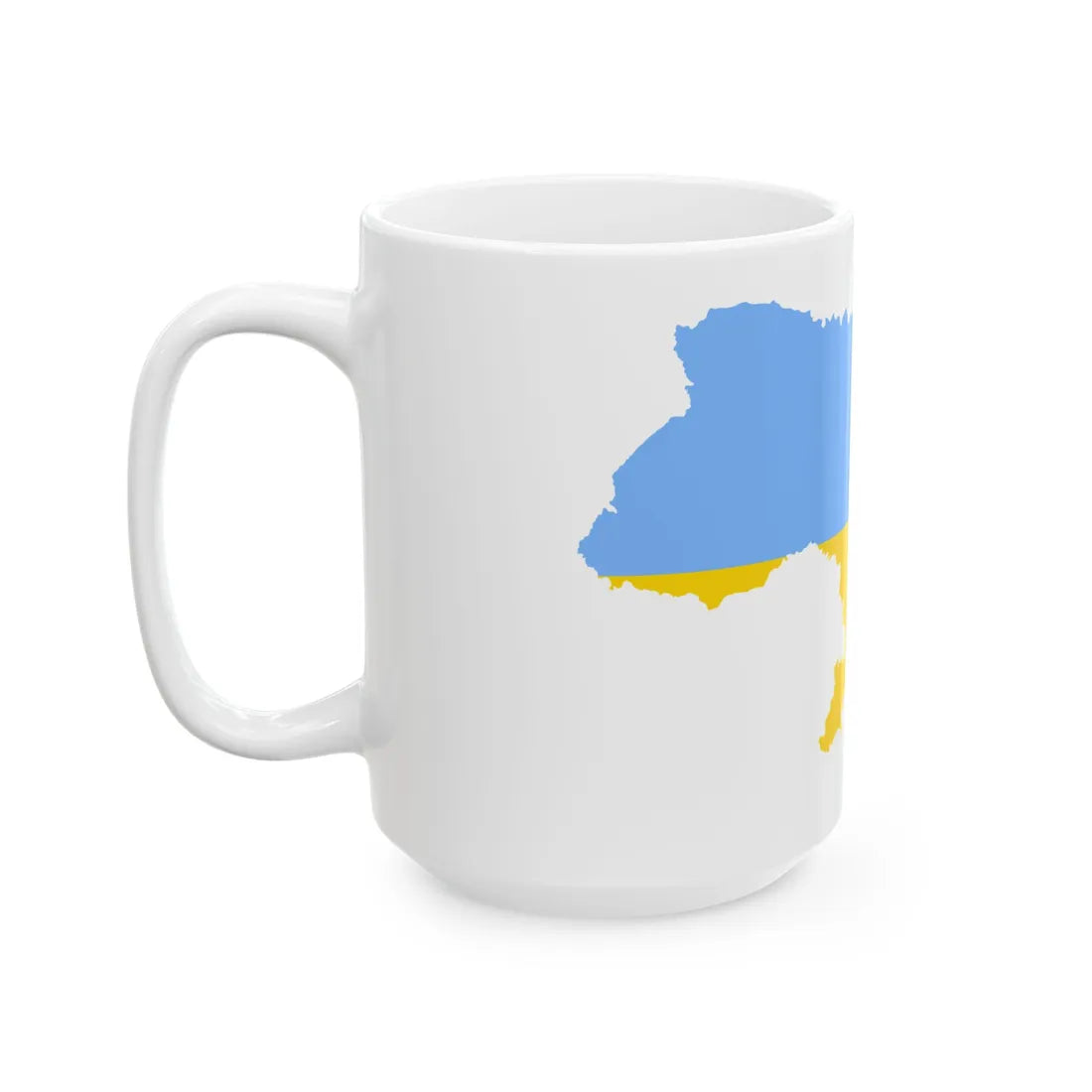 Flag map of Ukraine fair blue (Ukraine) White Coffee Mug - Go Mug Yourself