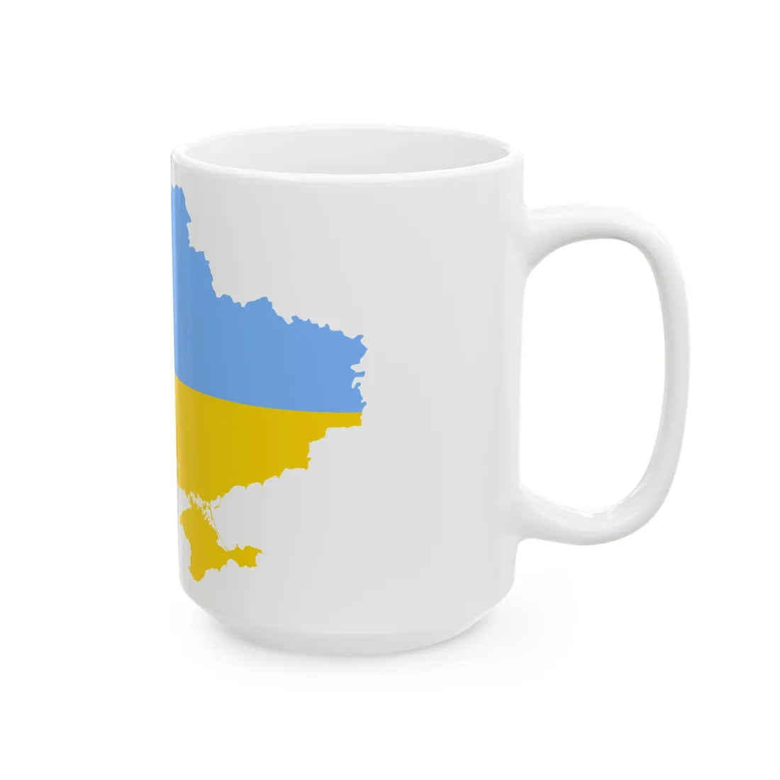Flag map of Ukraine fair blue (Ukraine) White Coffee Mug - Go Mug Yourself