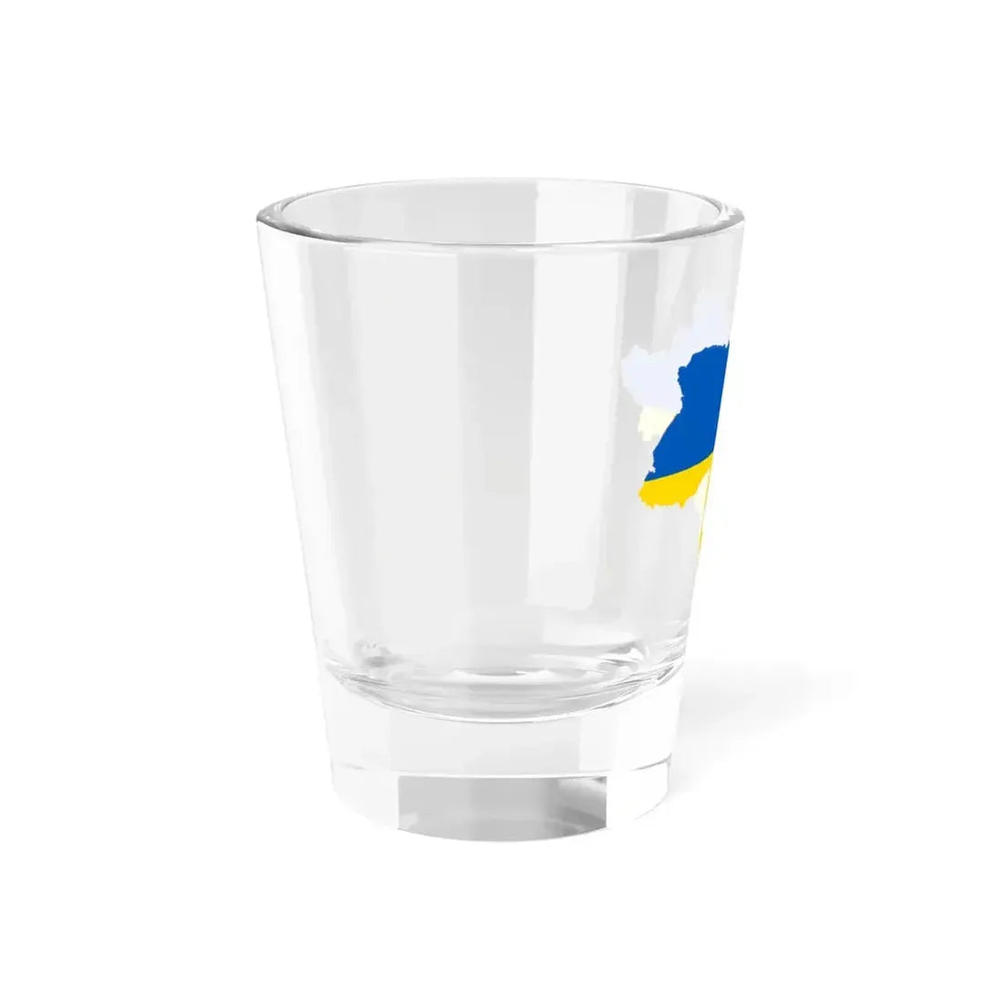 Flag map of Ukraine with Russian-occupied territories omitted (Ukraine) Shot Glass 1.5oz - Go Mug Yourself
