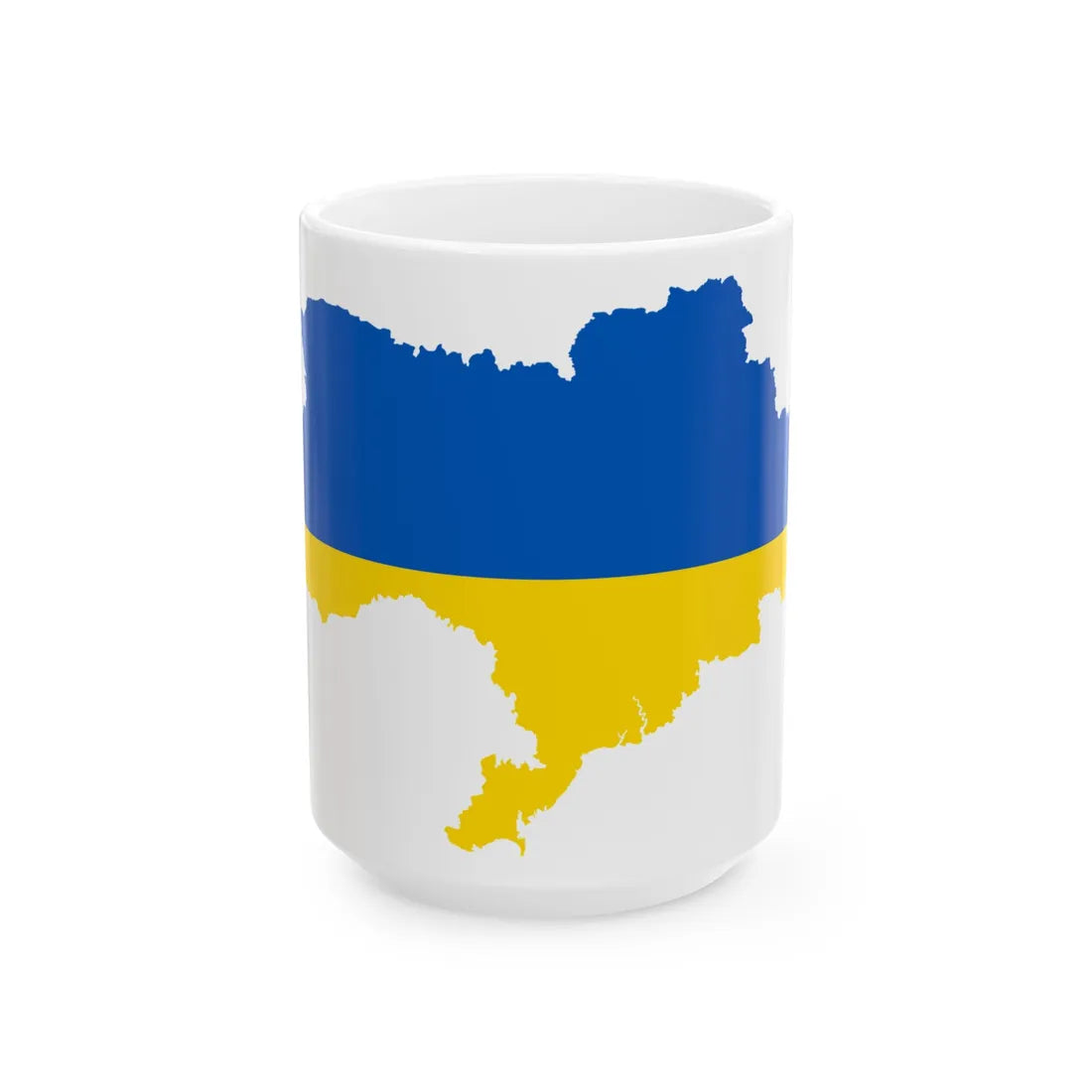 Flag map of Ukraine with Russian-occupied territories omitted (Ukraine) White Coffee Mug 15oz - Go Mug Yourself