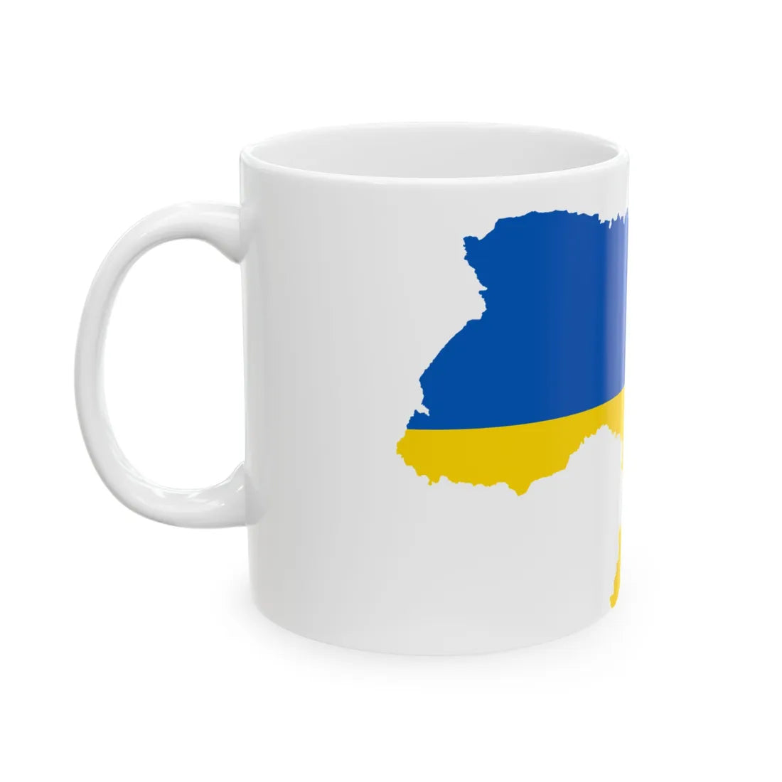 Flag map of Ukraine with Russian-occupied territories omitted (Ukraine) White Coffee Mug - Go Mug Yourself