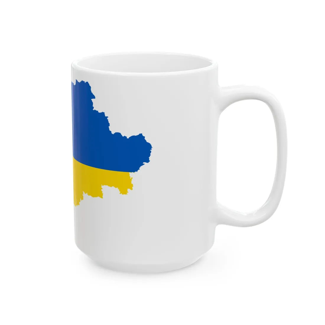Flag map of Ukraine with Russian-occupied territories omitted (Ukraine) White Coffee Mug - Go Mug Yourself