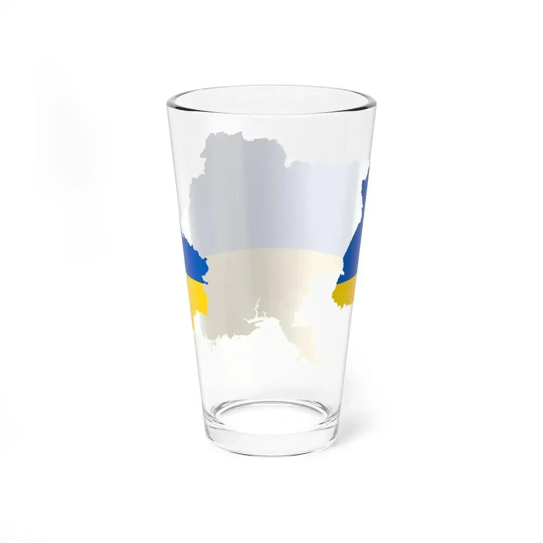 Flag map of Ukraine without Crimea 2014-2022 (Ukraine) Pint Glass 16oz - Go Mug Yourself