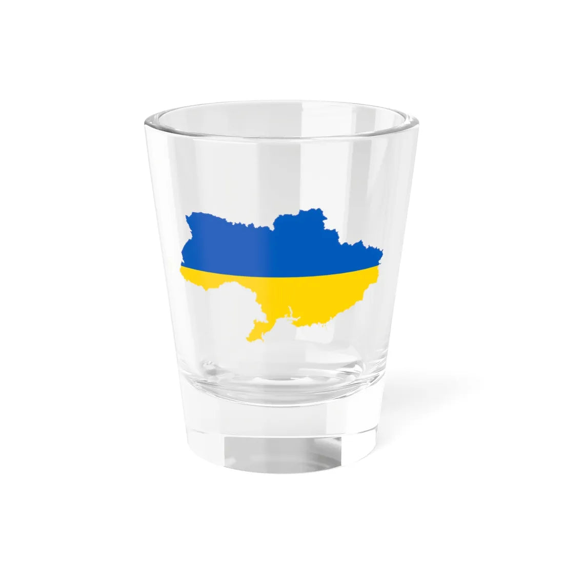 Flag map of Ukraine without Crimea 2014-2022 (Ukraine) Shot Glass 1.5oz 1.5oz - Go Mug Yourself