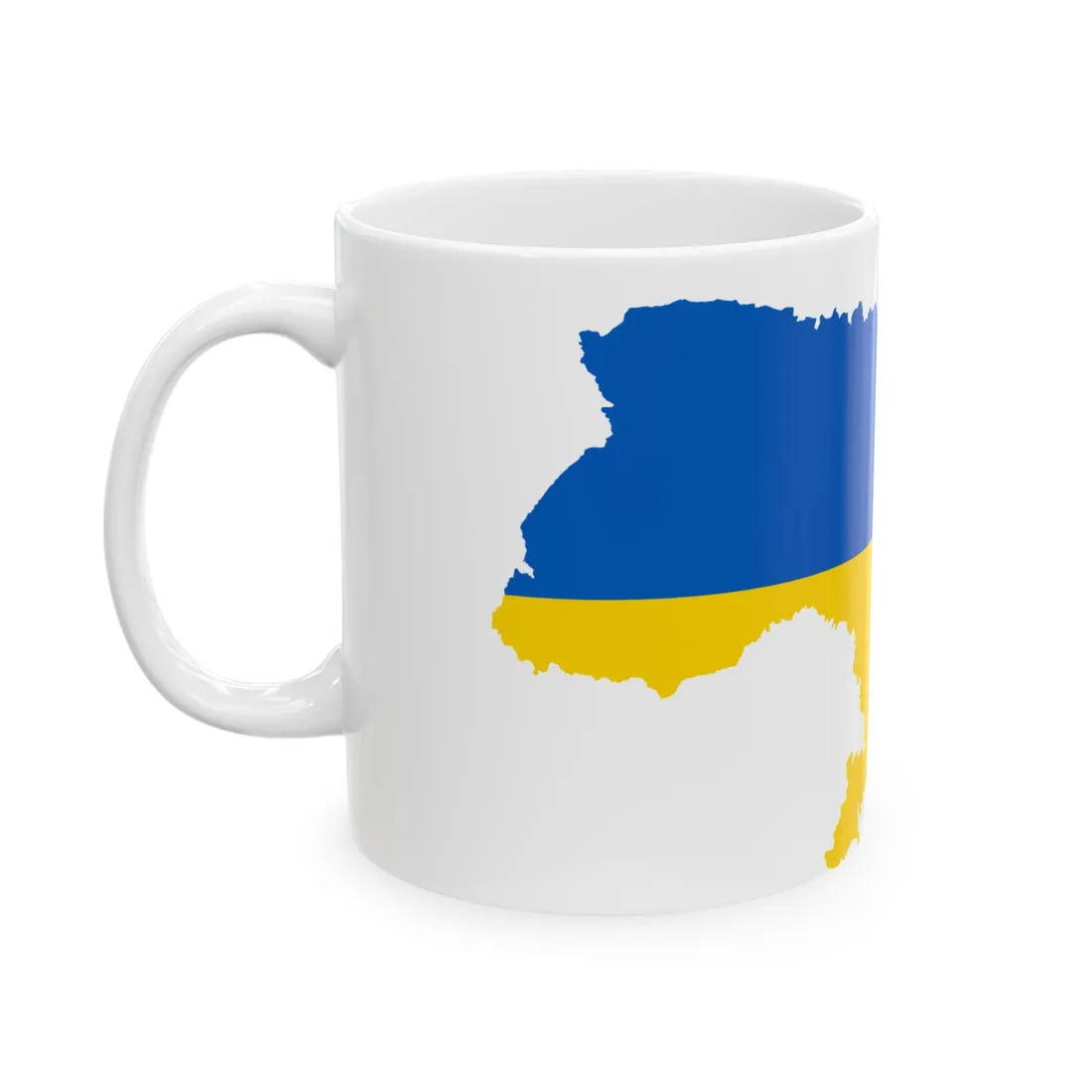 Flag map of Ukraine without Crimea 2014-2022 (Ukraine) White Coffee Mug - Go Mug Yourself