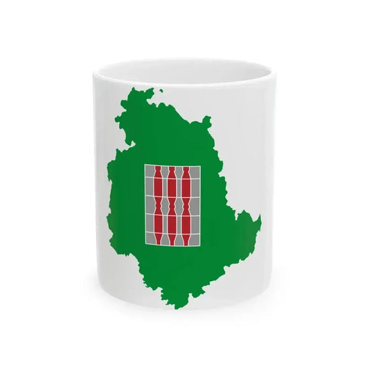 Flag map of Umbria (Italy) White Coffee Mug 11oz - Go Mug Yourself