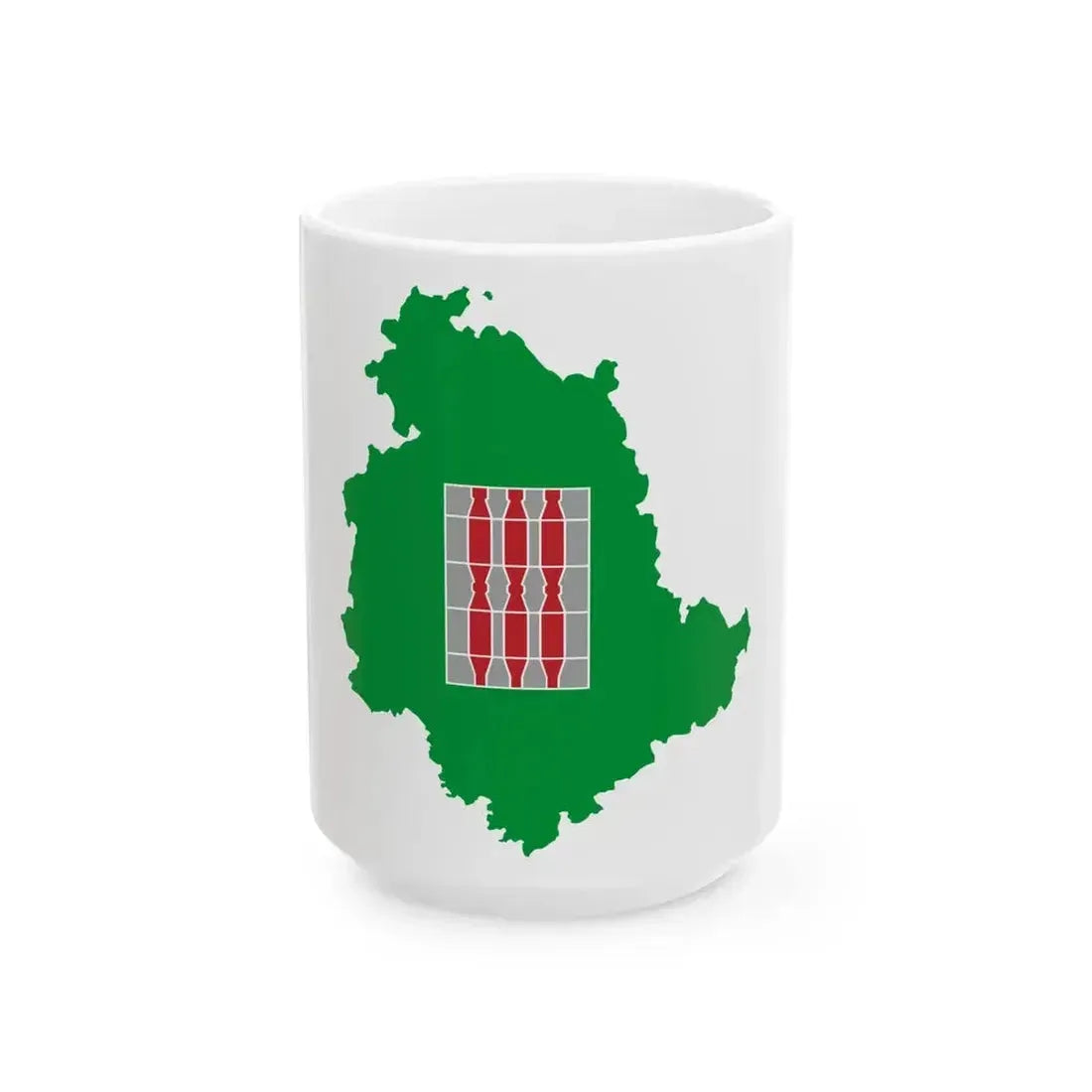 Flag map of Umbria (Italy) White Coffee Mug 15oz - Go Mug Yourself