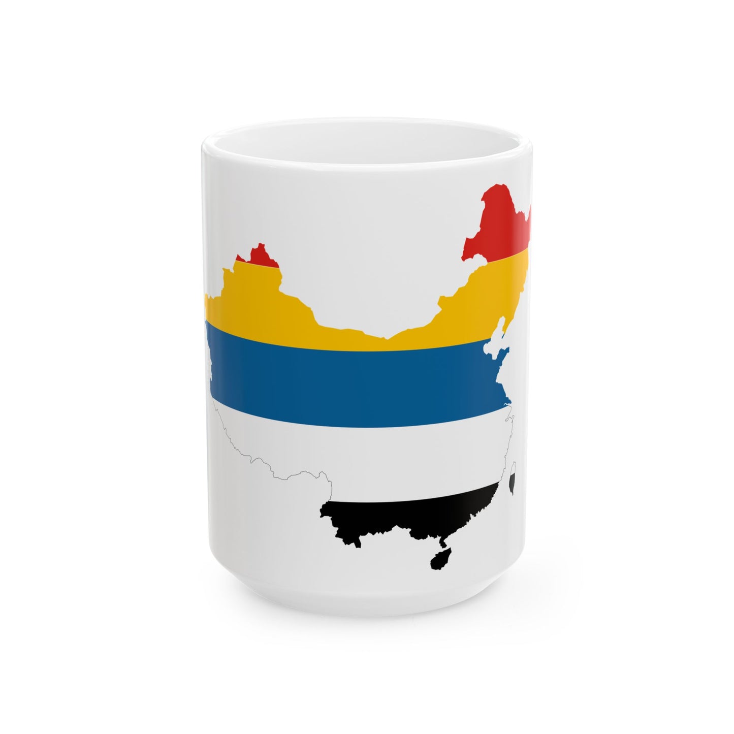 Flag map of Unified China Beiyang Government (China) White Coffee Mug-15oz-Go Mug Yourself